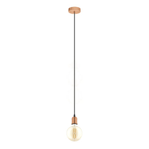 Lampadario A Sospensione Vintage Yorth Acciaio Rame Spazzolato 1 Luce E27
