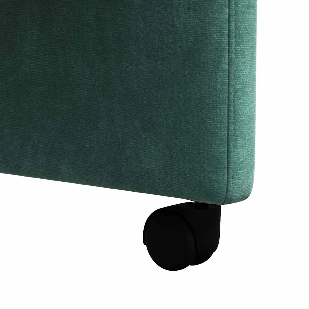 Sedie da Pranzo con Ruote 2 pcs Verde scuro 58 x 65 x 98 cm 42017877