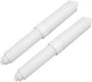 Set di 2 holder per carta igienica in plastica con meccanismo di rilascio automatico, contenitore di riserva, holder per carta igienica bianco, per bagno e cucina