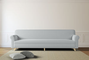 Copridivano Elasticizzato 1 Posto in Poliestere e Cotone Fashionable Grigio Chiaro