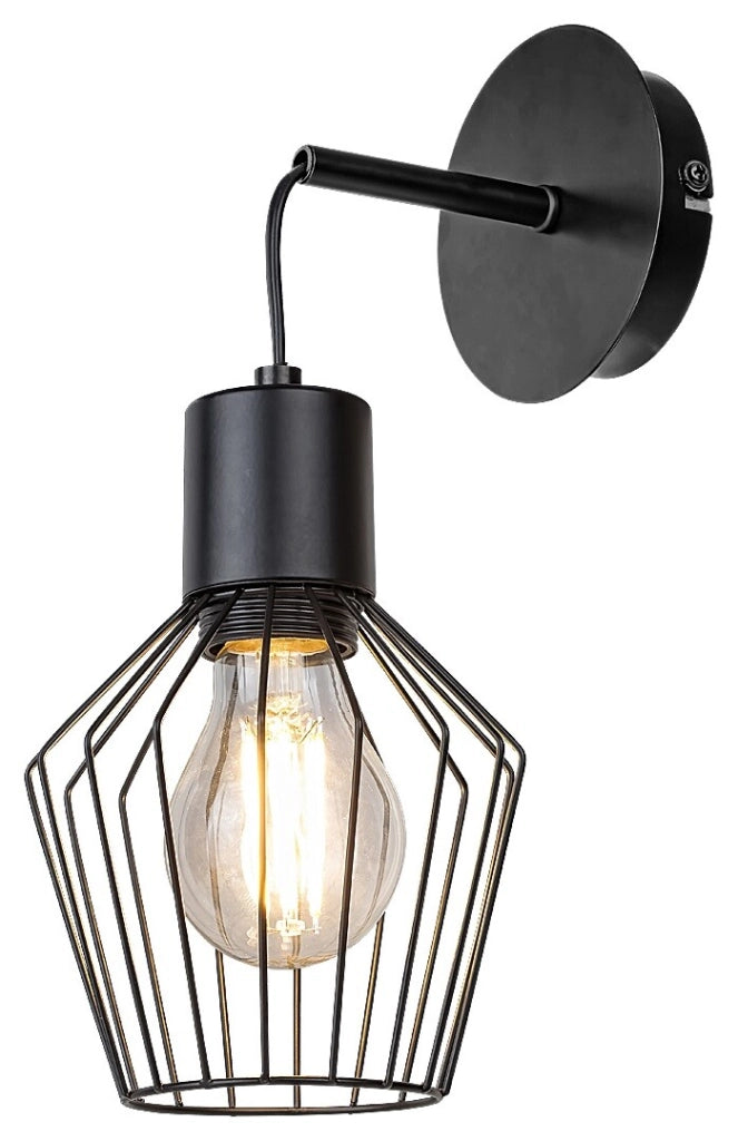 Applique industriale nera in metallo E27 Belano 3538 Rabalux