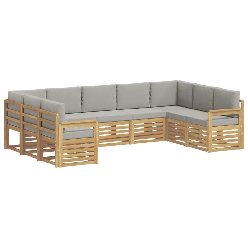 Set di divani da esterno 7 pcs Bianco e Grigio Chiaro