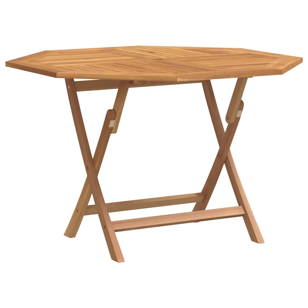 Tavolo da Giardino | Tavolino da esterno Pieghevole Grigio 110x110x75cm Massello Teak