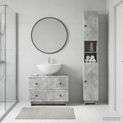 Set di Armadi da Bagno da 2 Pezzi EDE Grigio Cemento 3417498