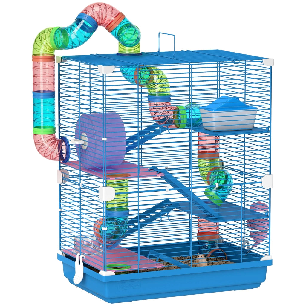 Casetta per Criceti a 5 Livelli con Tubi e Accessori ¨C zephmum ¨C 46x30x58 cm