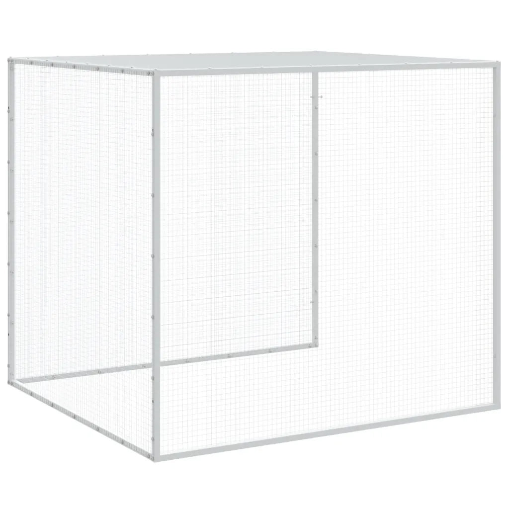 Gabbia Polli Tetto Grigio Chiaro 403x98x90 cm Acciaio Zincato 3189045