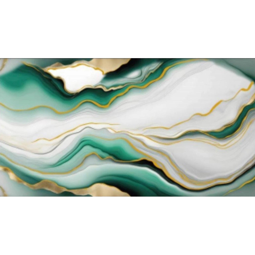 Trade Shop - Pannello Adesivo Effetto Marmo Fluido Bianco Verde Oro 120x300cm Pareti Paraschizzi Stanza -