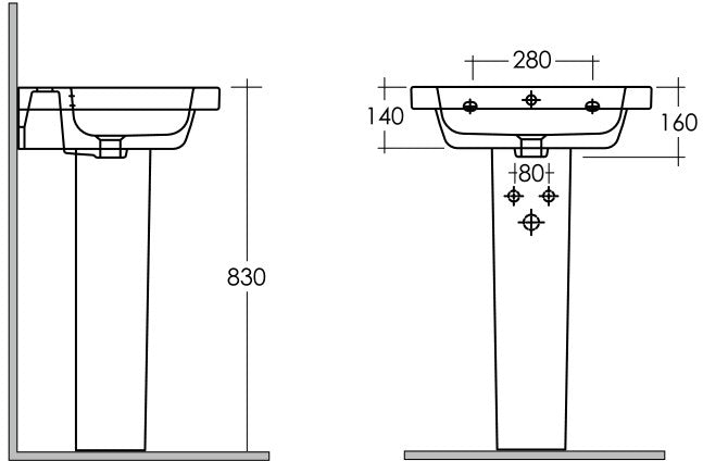 Colonna per lavabo resort 72cm