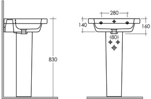 Colonna per lavabo resort 72cm