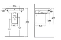 Semicolonna per lavabo serie resort