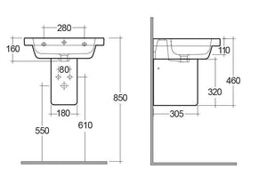 Semicolonna per lavabo serie resort