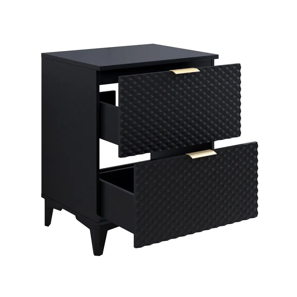 Mobile sottolavabo da bagno 60cm con 2 cassetti collezione CHIC colore nero e dorato