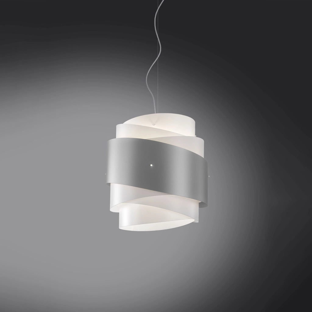 Sospensione Moderna Bea Polilux ® Argento E Metallo Cromo 1 Luce E27 D40Cm