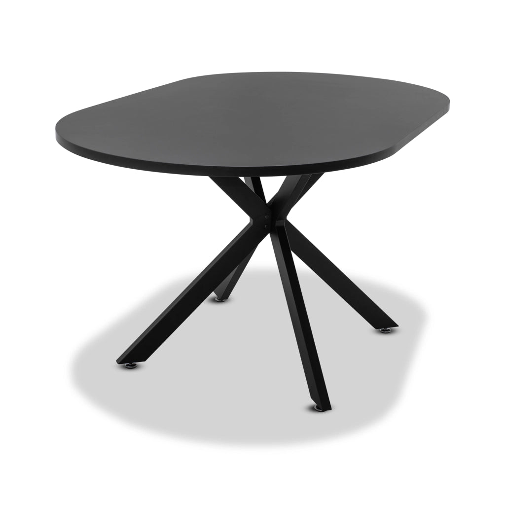 Marui - Tavolo da pranzo ovale in legno e metallo con piede centrale Kiso 180x100 cm - nero opaco