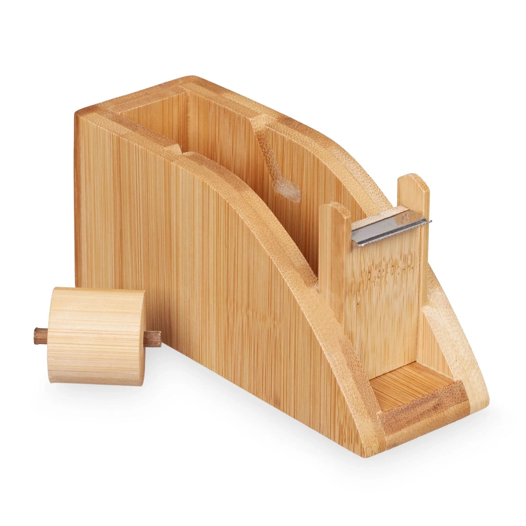 Pratico dispenser da tavolo per ufficio 5,5 x 12 x 4,5 cm con taglio semplice in bambù naturale 13_0006253