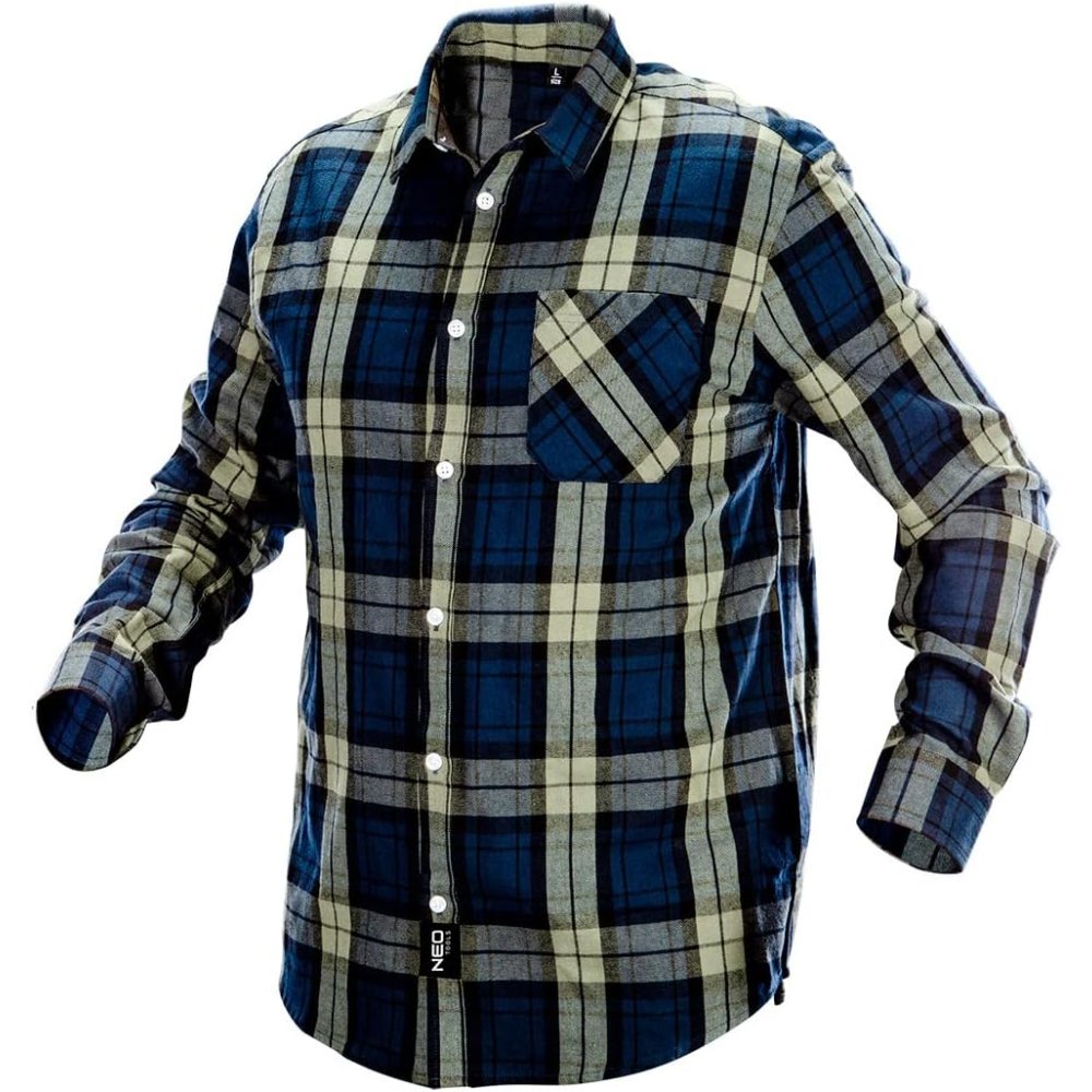 Topex 81-541-s camicia in flanel la fantasia scozzese blu scuro-v