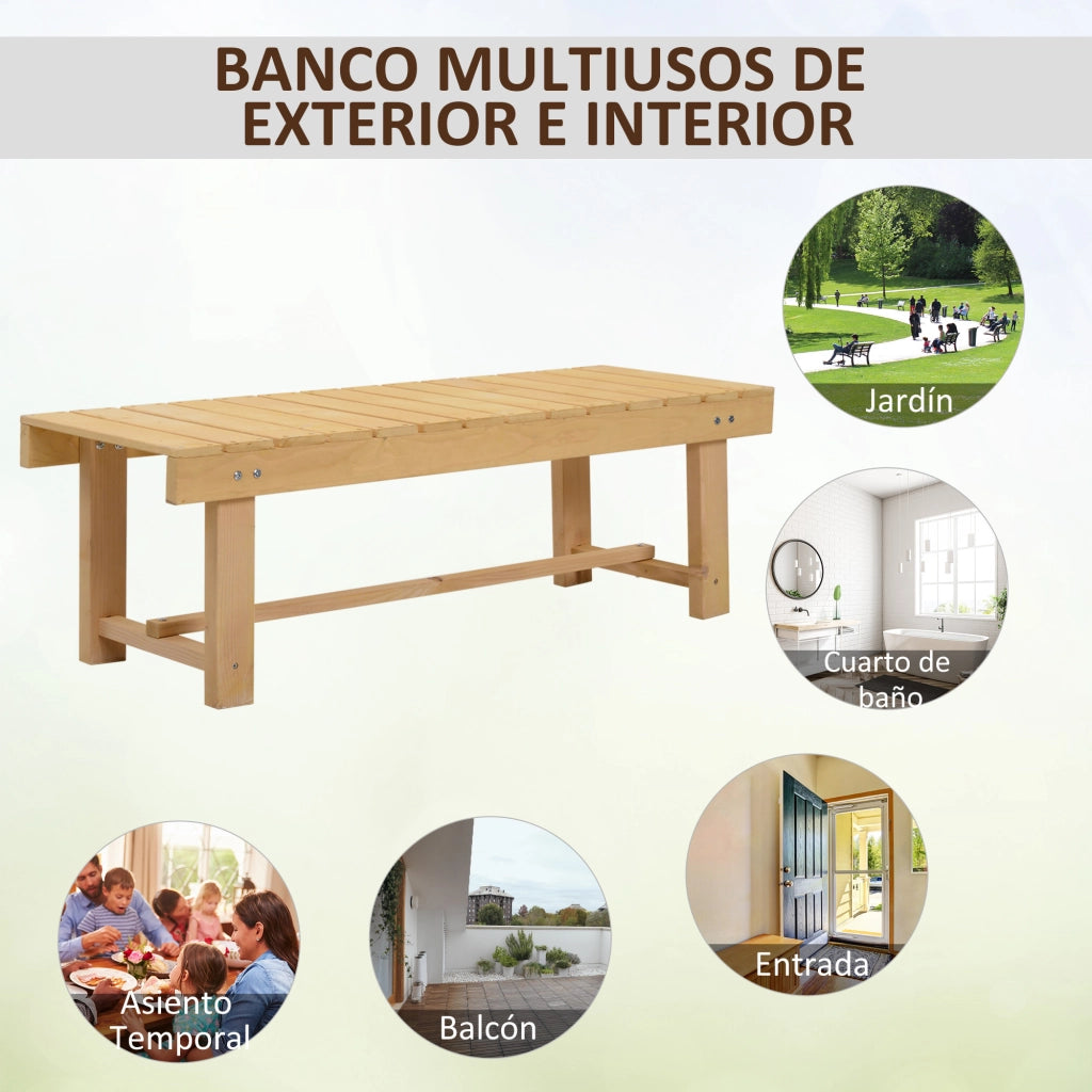 Panca da giardino 2 posti ¨C Xylo ¨C legno abete naturale 110x38x35 cm