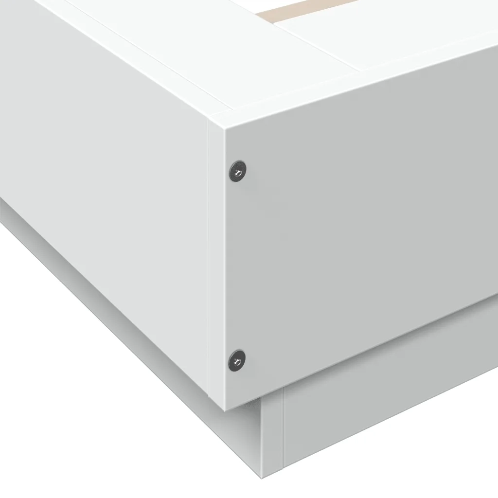 Giroletto con Luci LED Bianco 160x200 cm in Legno Multistrato 3281084