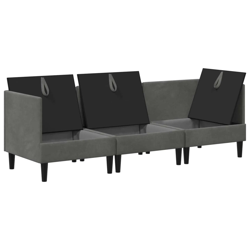 Set di mobili per il soggiorno 3 pcs Grigio Scuro Velluto 3413733