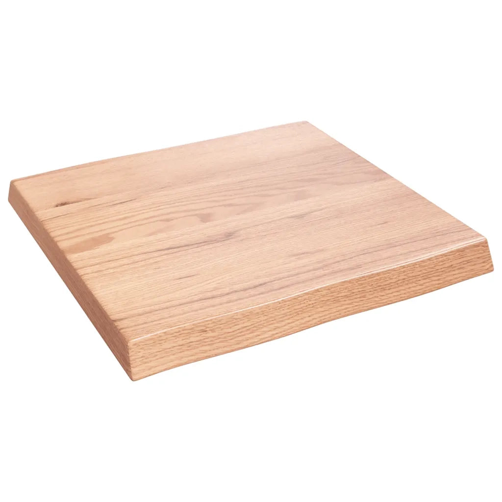 Piano Tavolo Marrone Chiaro 60x60x(2-6) cm Rovere Non Trattato 363937