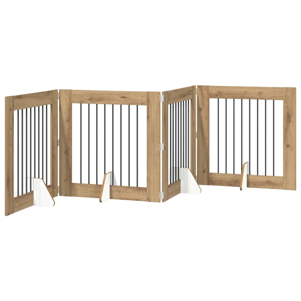 Cancello per cani con supporti 4 pcs Rovere Artigianale 892084