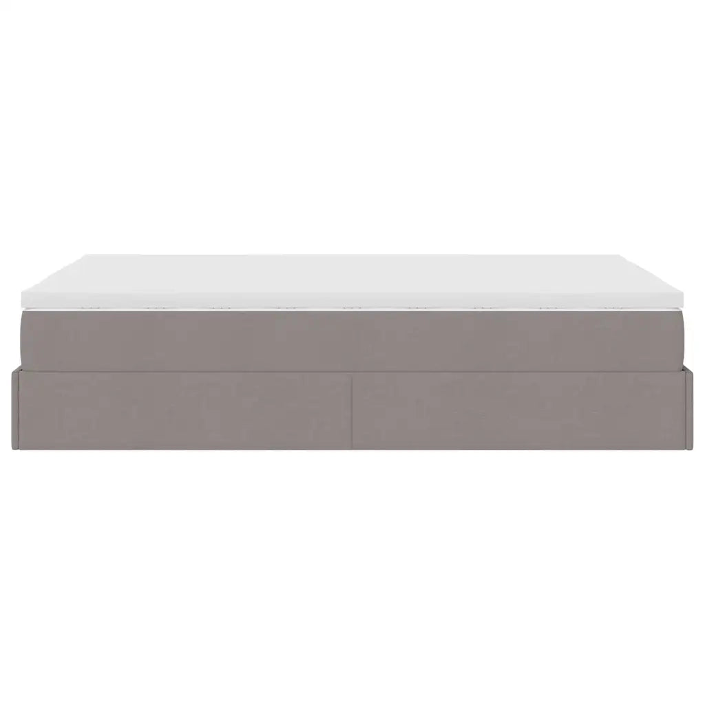 Struttura Letto Pouf con Materasso Tortora 120x200cm in Tessuto 3311103