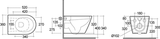 Vaso sospeso rimless resort