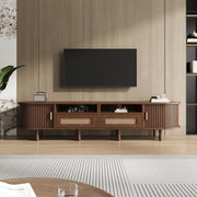Mobile TV con Cassetti e Ante Scorrevoli Rattan ¨C MINIMAL ¨C Noce 170x40x40 cm