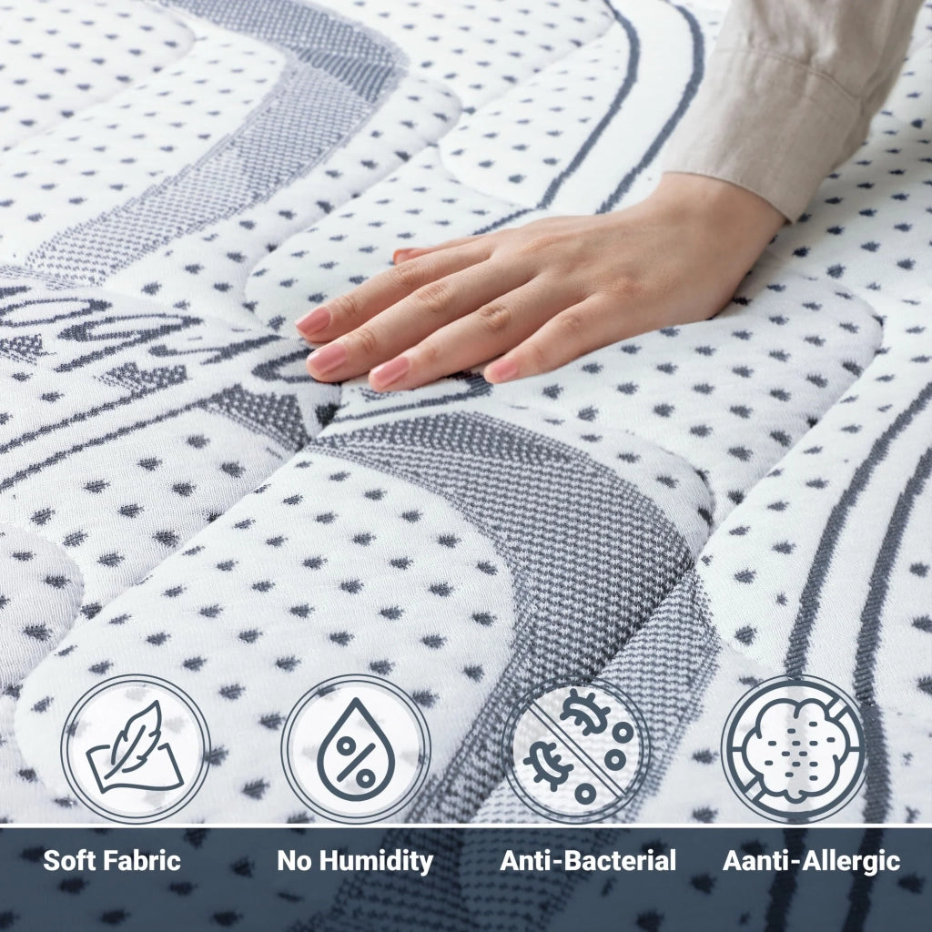 Materasso in Memory Foam Singolo 95x200 Altezza 22 cm | Rigidità media/alta | Tessuto Anallergico e Traspirante | Proprieta' Ortopediche Automodellanti | Prodotto in Italia