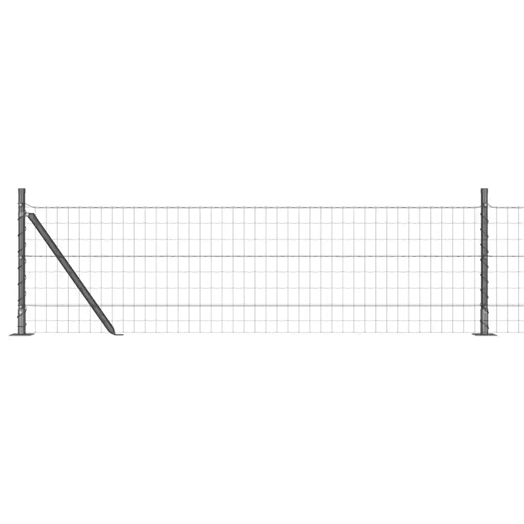 Recinzione con Posto Grigio 0,4 x 50 m Acciaio e PVC