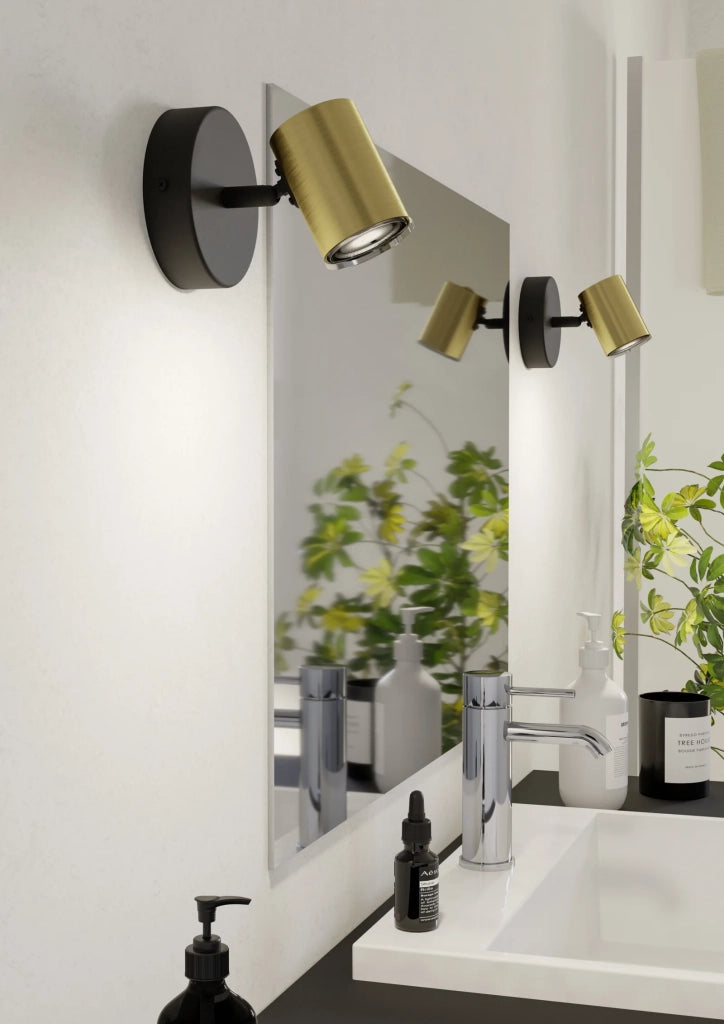 Faretti E Spot Moderno Consuma 1 Acciaio Ottone 1 Luce Gu10 Ip44
