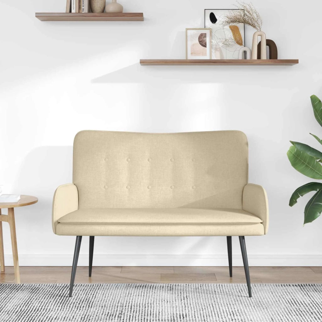 Divano a 2 Posti Crema 115 x 61 x 87 cm Tessuto 42028909