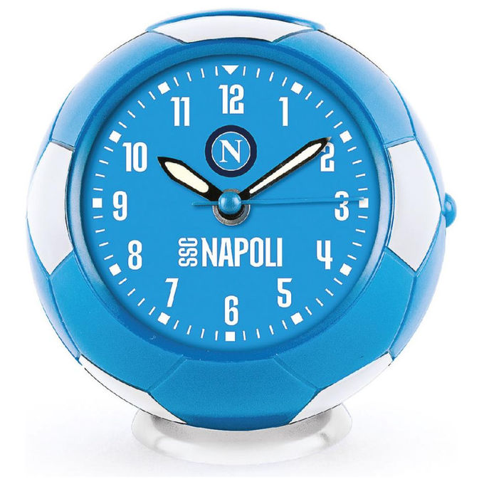 Lowell, Sveglia al Quarzo Napoli, Design Pallone, Bianco e Celeste, Silenziosa