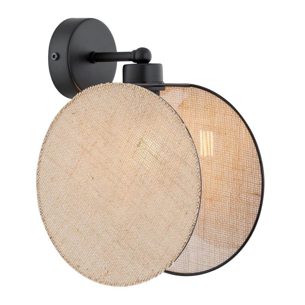 Applique 1 Luce Moderna Nut In Acciaio Effetto Naturale