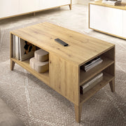 Fairbury, Tavolino da Salotto Cassetti, 50x100x43h cm Marrone Rovere Nodi