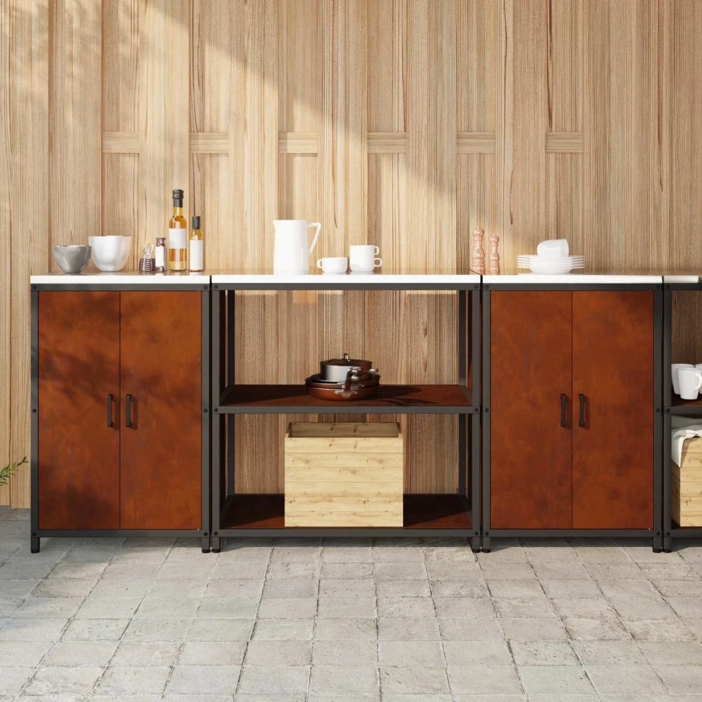 Set di Stoccaggio per Cucina con lo scaffale 3 pcs Ruggine