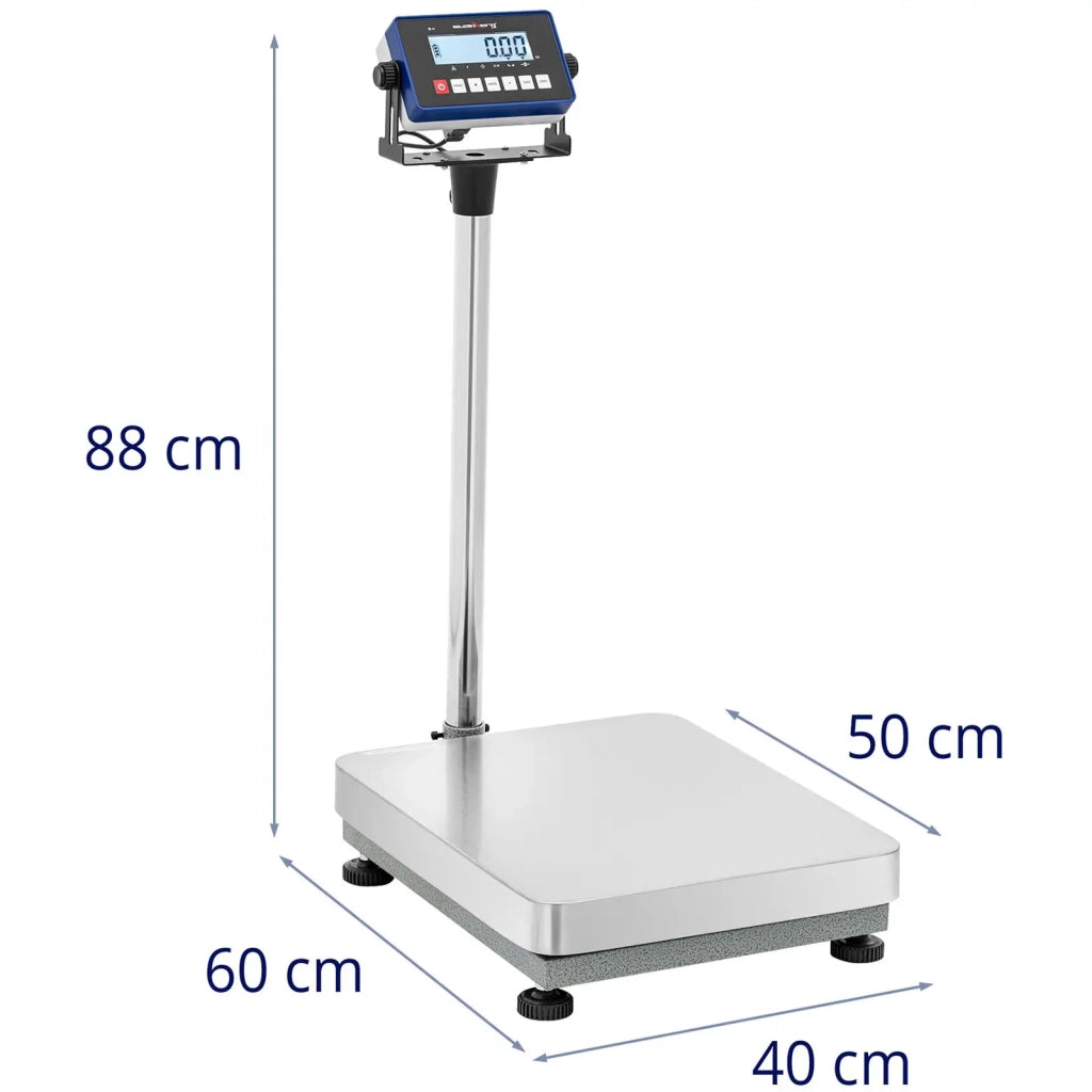 Bilancia a piattaforma professionale industriale pesatura pacchi 300 kg / 0,01 kg 40 x 50 cm kg/lb acciaio inox 14_0008359