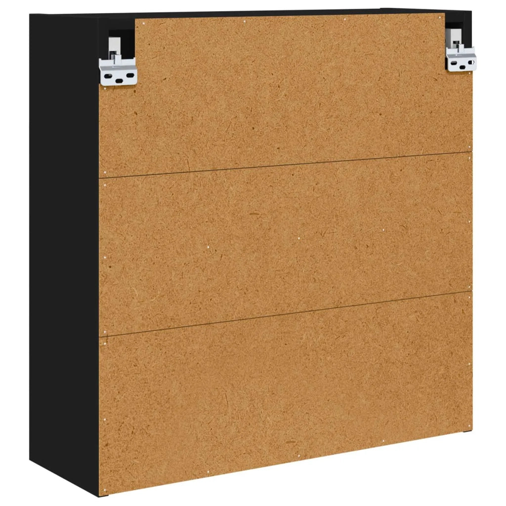 Mobiletto per specchio da bagno con porta Nero 60 x 20 x 60 cm 888778