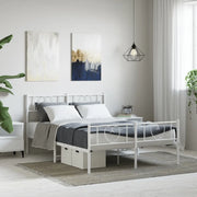 Giroletto con Testiera e Pediera Metallo Bianco 160x200 cmcod mxl 77328