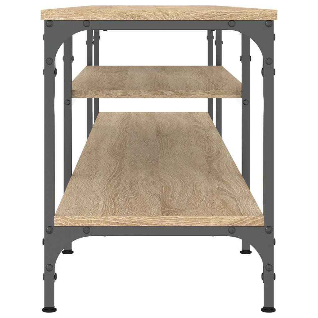 Mobile TV Rovere Sonoma 201x35x45 cm Legno Multistrato e Ferro 831814