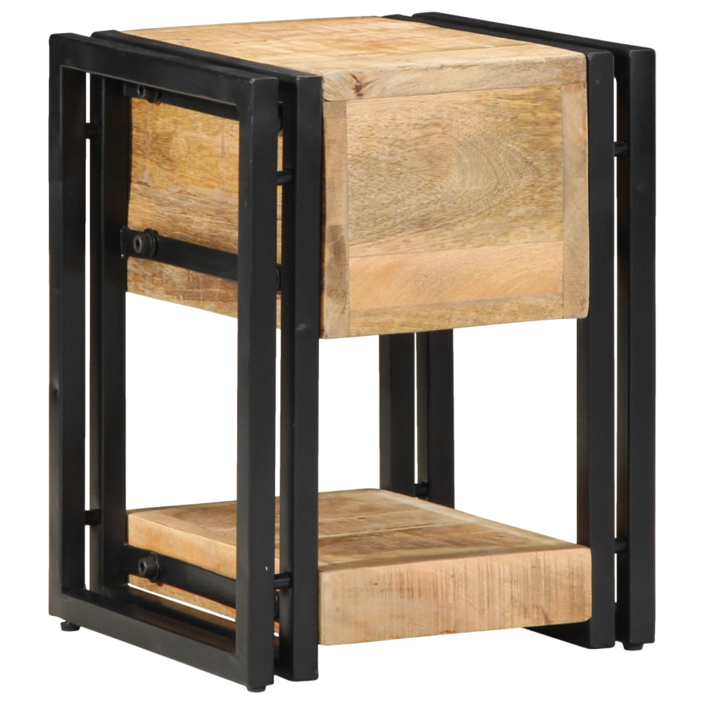 Comodini 2 pcs 40x40x40 cm Legno Massello di Mango