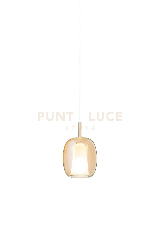 VETRO THELMA 3 AMBRA D.19CM H.31CM 1 LUCE ATTACCO E27 BASE D'ATTACCO ACQUISTABILE SEPARATAMENTE