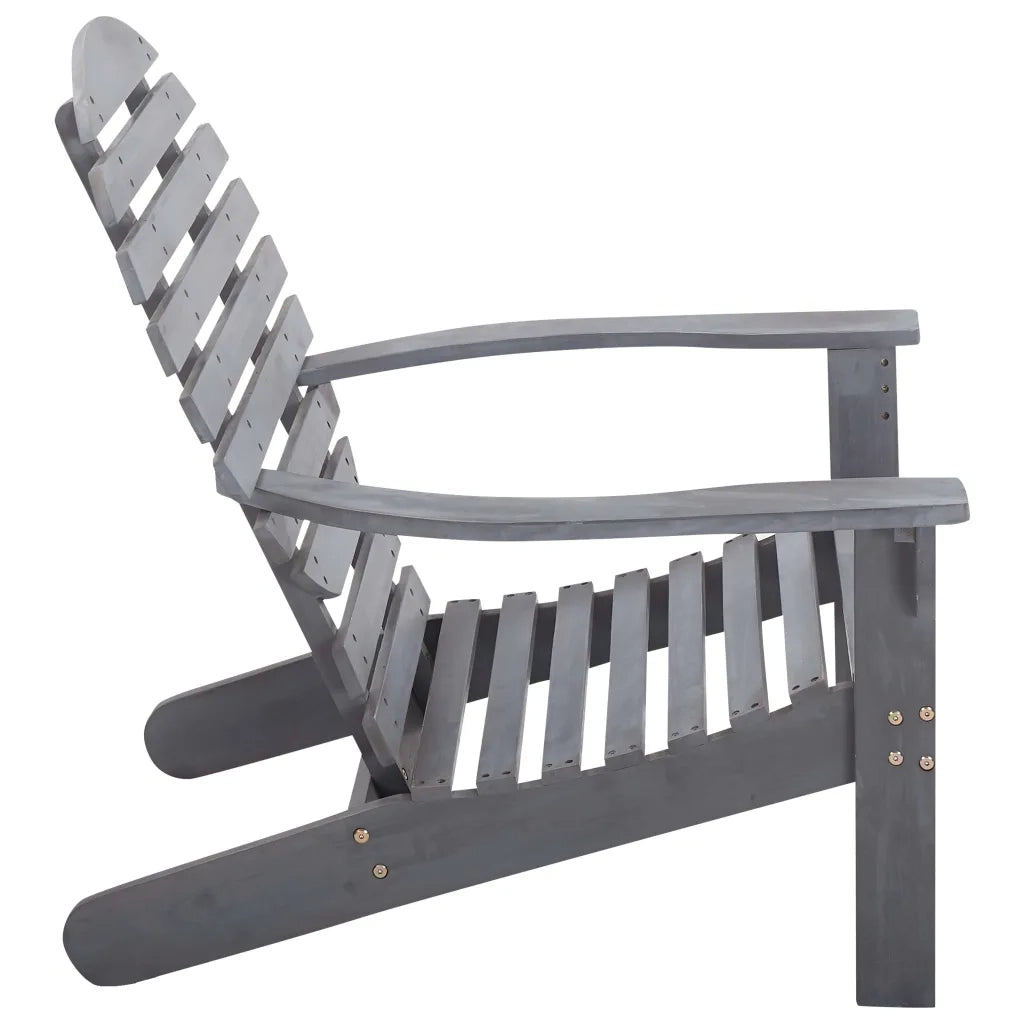 Sedia Adirondack in Legno Massello di Acacia Grigia