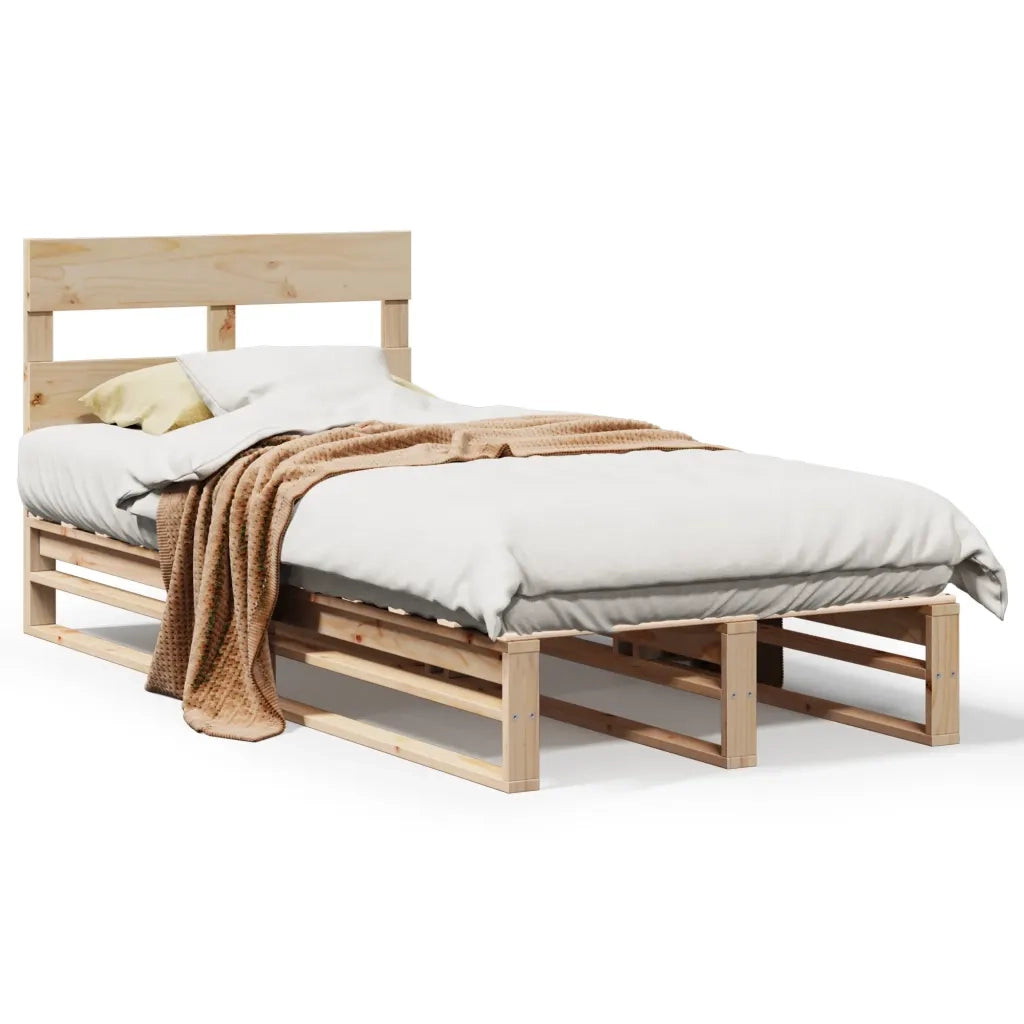 Giroletto senza Materasso-Struttura Letto 100x200 cm in Legno Massello di Pino 446236
