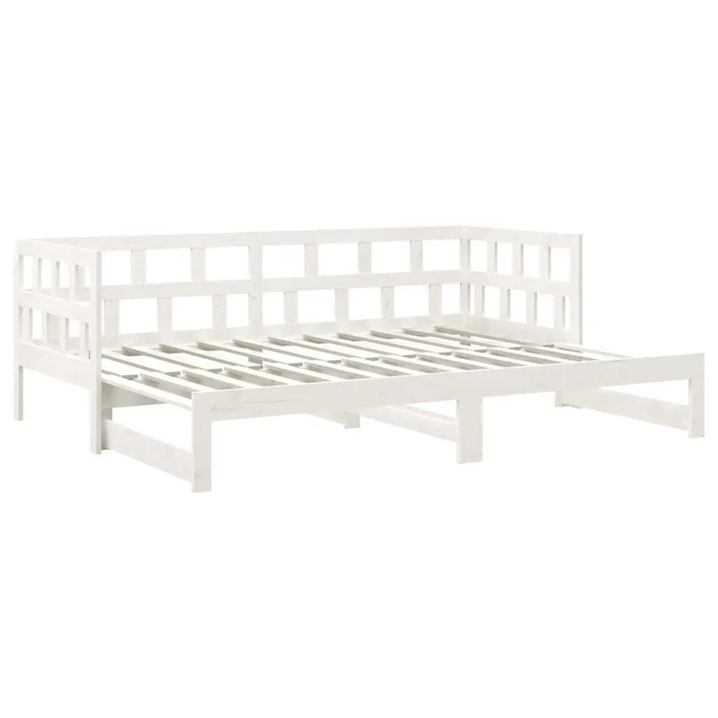 Dormeuse Estraibile Bianca Legno Massello di Pino 2x(90x200) cm  cod mxl 63289