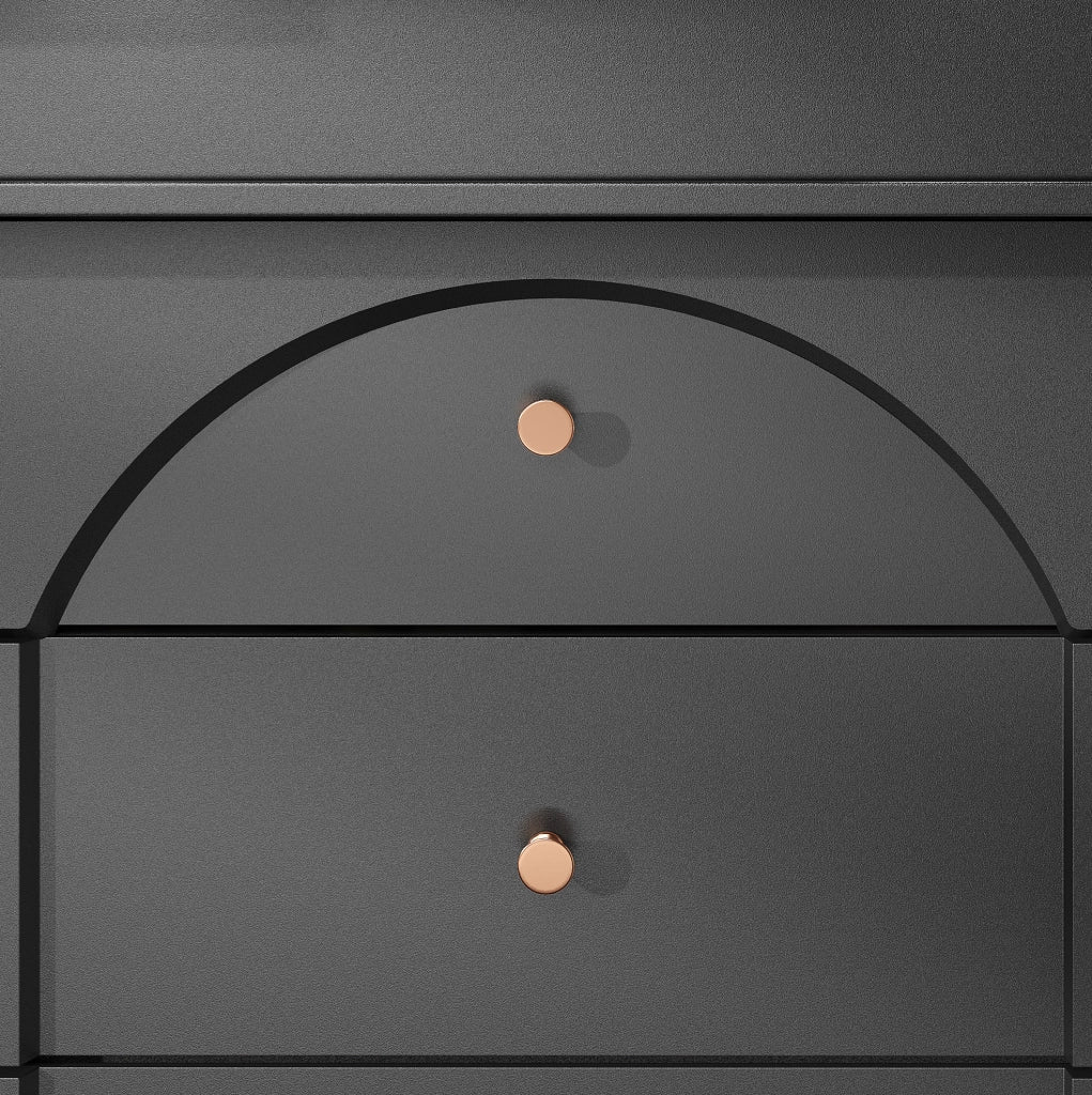Tavolo da pranzo allungabile 110-140x80x75 cm con contenitore; MDF e metallo; nero e naturale