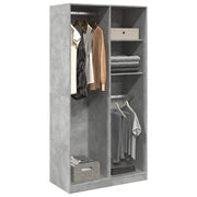 Armadio Grigio Cemento 100x50x200 cm in Legno Multistrato
