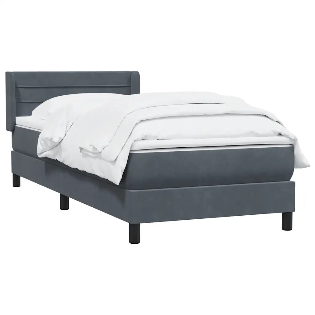 Giroletto a Molle con Materasso Grigio Scuro 80x220 cm Velluto 3318220