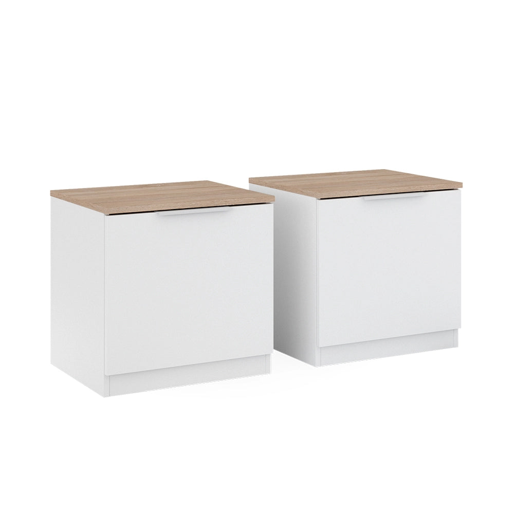 Vicco Comodino camera da letto Bianco 50 x 50 cm Set di 2