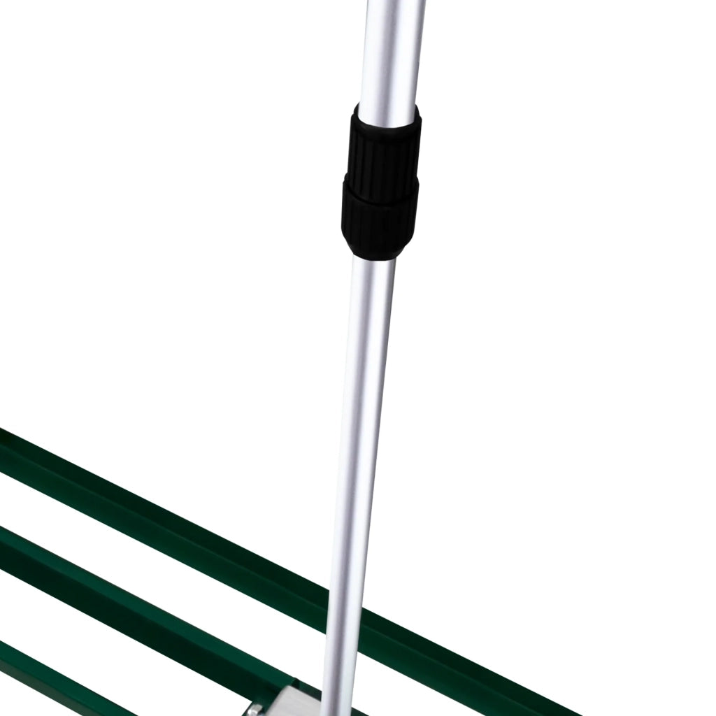 Livellatrice 100cm Rastrello Livellatore Verde 1,9m Manico Estensibile Erba